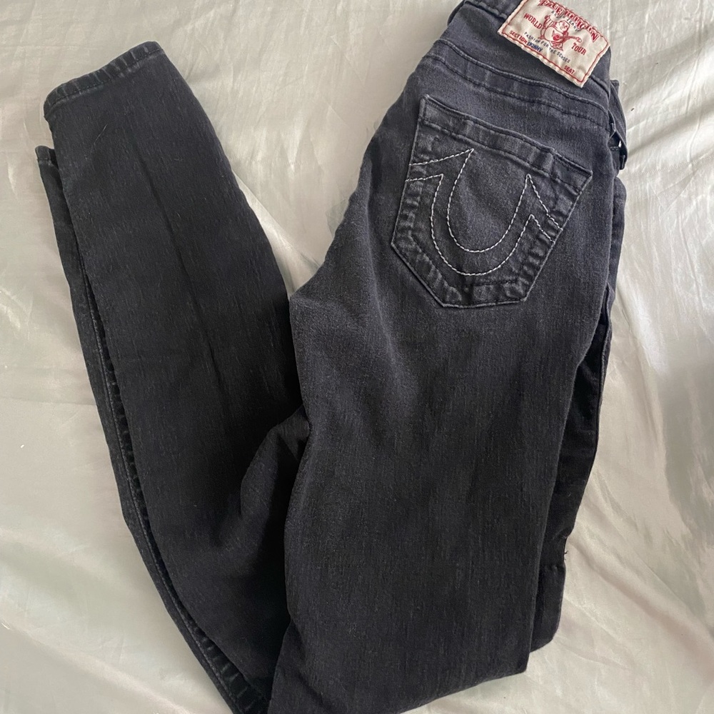 Black/grey faded true religion jeans size 23 !